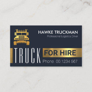 Gold Blocks Moving Truck Transport Business Card