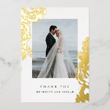Gold Bloom Foil Thank You
