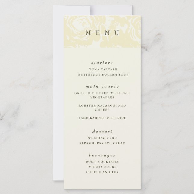 Gold Bloom Wedding Menu (Front)
