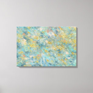 Gold Blue Abstract Canvas Print