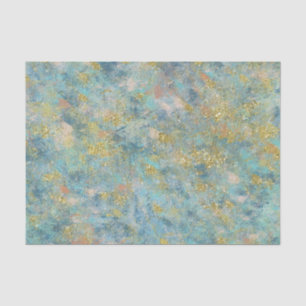 Gold Blue Abstract Tissue Paper