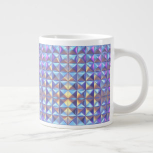 Gold, Blue and Purple Iridescent Geometric 2 Large Coffee Mug