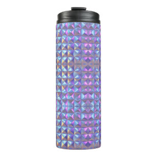 Gold, Blue and Purple Iridescent Geometric 2 Thermal Tumbler