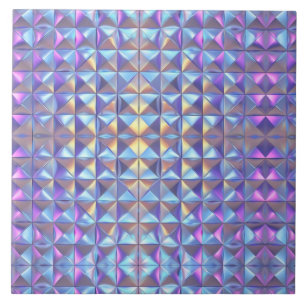 Gold, Blue and Purple Iridescent Geometric 2 Tile