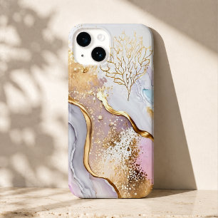 Gold Blue and Purple Marble Case-Mate iPhone 14 Case