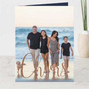 Gold Blue Cheers To The New Year Photo Card