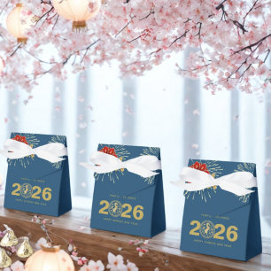 Gold Blue Chinese New Year of the Horse Favor Box