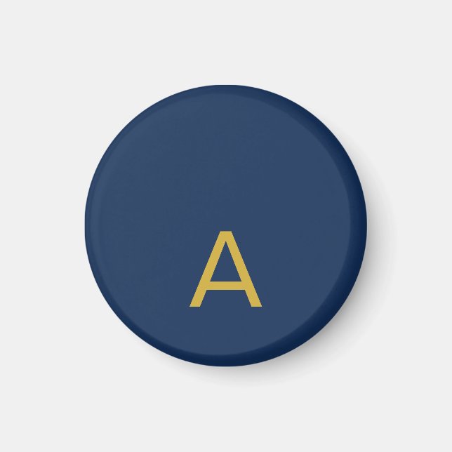 Gold & Blue Colour Monogram Professional Initial  Magnet (Front)