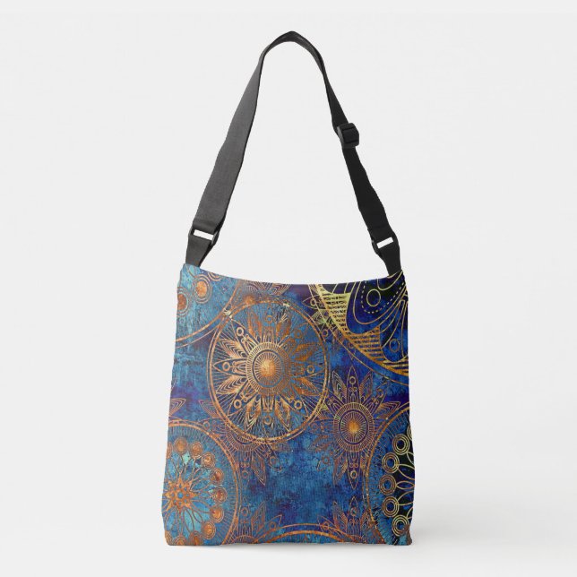 Gold & Blue Crossbody Bag (Front)