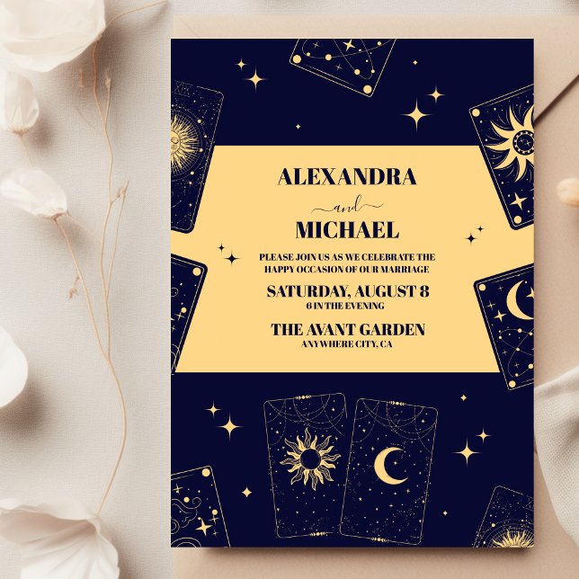 Gold Blue  Elegant Tarot Card Wedding (Creator Uploaded)