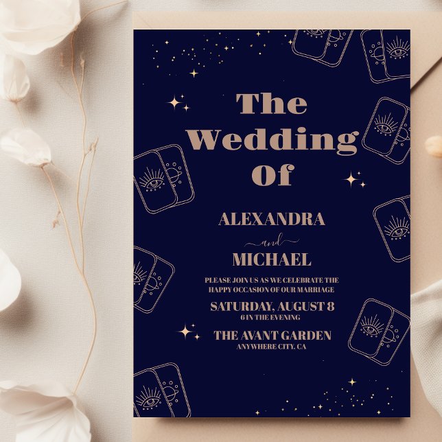 Gold Blue  Elegant Tarot Card Wedding (Creator Uploaded)