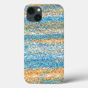 Gold Blue Glitter Abstract iPhone 13 Case