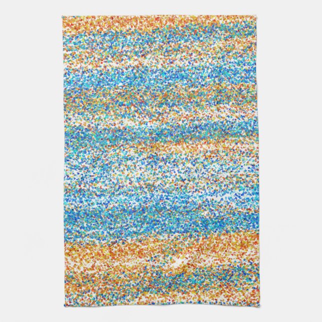 Gold Blue Glitter Abstract Kitchen Towel (Vertical)