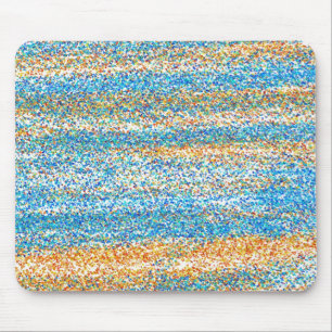 Gold Blue Glitter Abstract Mouse Pad
