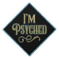 Gold Blue Glitter Psychology Graduation