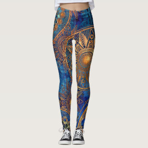Gold & Blue Leggings