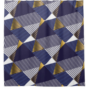 Gold Blue Luxury: Geometric Seamless Pattern