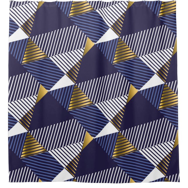 Gold Blue Luxury: Geometric Seamless Pattern (Front)
