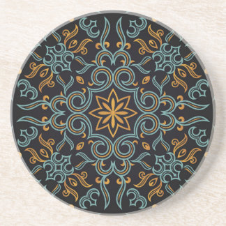 Gold & Blue: Ornamental Vintage Coaster