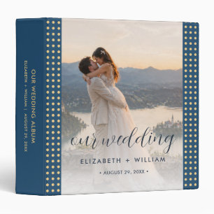 Gold & Blue Polka Dot Personalized wedding Binder