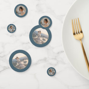 Gold & Blue Polka Dot Personalized wedding Confetti