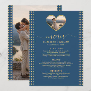 Gold & Blue Polka Dot Personalized wedding Menu