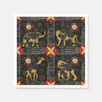 Gold Blue Red Safari World Map African Animals