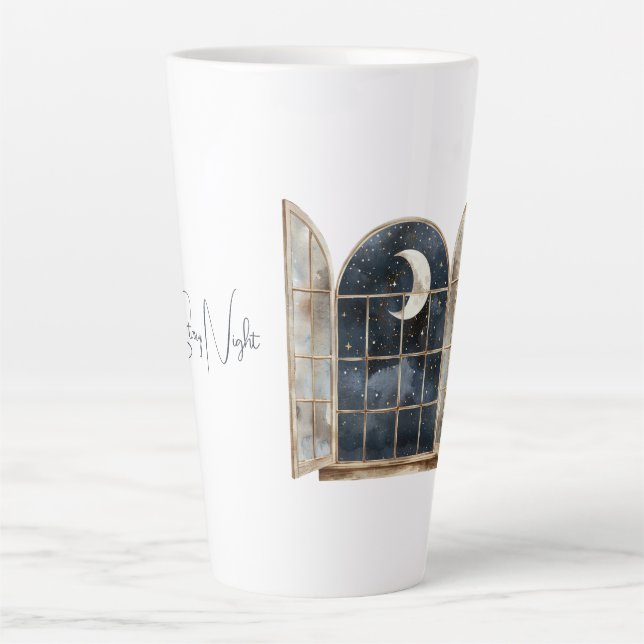 Gold Blue Silver Stars Latte Mug (Front)
