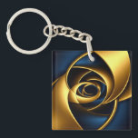 gold blue spiral abstract vortex pattern luxury ge keychain<br><div class="desc">Add a touch of elegance and modern style to your space with this luxury gold and navy blue spiral abstract pattern. The flowing metallic ribbons create a hypnotic geometric vortex that brings depth, motion, and sophistication to any room. Perfect for modern interiors, this design blends rich royal blue with shimmering...</div>