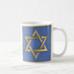 Gold Blue Star of David Art Blocks Coffee Mug<br><div class="desc">You are viewing The Lee Hiller Designs Collection of Home and Office Decor,  Apparel,  Gifts and Collectibles. The Designs include Lee Hiller Photography and Mixed Media Digital Art Collection. You can view her Nature photography at http://HikeOurPlanet.com/ and follow her hiking blog within Hot Springs National Park.</div>