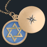 Gold Blue Star of David Art Panel   Gold Plated Necklace<br><div class="desc">You are viewing The Lee Hiller Photography Art and Designs Collection of Home and Office Decor,  Apparel,  Gifts and Collectibles. The Designs include Lee Hiller Photography and Mixed Media Digital Art Collection. You can view her Nature photography at http://HikeOurPlanet.com/ and follow her hiking blog within Hot Springs National Park.</div>