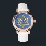 Gold Blue Star of David Art Panel Watch<br><div class="desc">You are viewing The Lee Hiller Photography Art and Designs Collection of Home and Office Decor, Apparel, Gifts and Collectibles. The Designs include Lee Hiller Photography and Mixed Media Digital Art Collection. You can view her Nature photography at http://HikeOurPlanet.com/ and follow her hiking blog within Hot Springs National Park.</div>