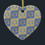 Gold Blue Star of David Art Panels Ceramic Ornament<br><div class="desc">You are viewing The Lee Hiller Designs Collection of Home and Office Decor, Apparel, Gifts and Collectibles. The Designs include Lee Hiller Photography and Mixed Media Digital Art Collection. You can view her Nature photography at http://HikeOurPlanet.com/ and follow her hiking blog within Hot Springs National Park.</div>