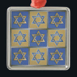 Gold Blue Star of David Art Panels Metal Ornament<br><div class="desc">You are viewing The Lee Hiller Designs Collection of Home and Office Decor,  Apparel,  Gifts and Collectibles. The Designs include Lee Hiller Photography and Mixed Media Digital Art Collection. You can view her Nature photography at http://HikeOurPlanet.com/ and follow her hiking blog within Hot Springs National Park.</div>