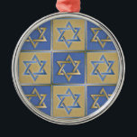 Gold Blue Star of David Art Panels Metal Ornament<br><div class="desc">You are viewing The Lee Hiller Designs Collection of Home and Office Decor,  Apparel,  Gifts and Collectibles. The Designs include Lee Hiller Photography and Mixed Media Digital Art Collection. You can view her Nature photography at http://HikeOurPlanet.com/ and follow her hiking blog within Hot Springs National Park.</div>