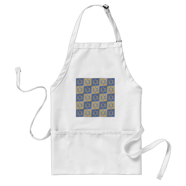 Gold Blue Star of David Art Panels Standard Apron (Front)