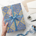 Gold Blue Star of David Art Panels Wrapping Paper<br><div class="desc">You are viewing The Lee Hiller Photography Art and Designs Collection of Home and Office Decor,  Apparel,  Gifts and Collectibles. The Designs include Lee Hiller Photography and Mixed Media Digital Art Collection. You can view her Nature photography at http://HikeOurPlanet.com/ and follow her hiking blog within Hot Springs National Park.</div>