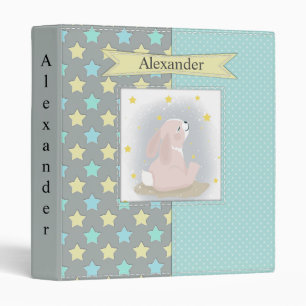 Gold, blue stars. Add your photo 3 Ring Binder