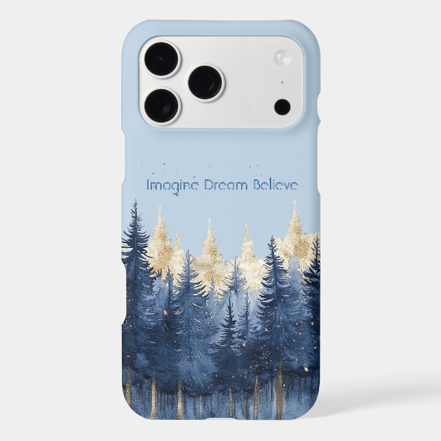 Gold Blue Trees Imagine Dream Believe   (Back)