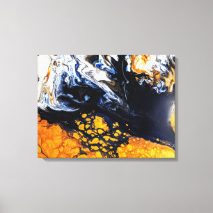  Gold, Blue & White Acrylic Painting Abstract Art  Canvas Print