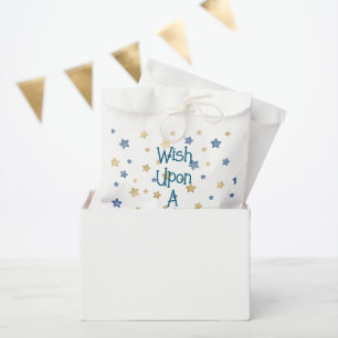Gold Blue Wish Upon A Star Birthday Favour Bag
