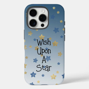 Gold Blue Wish Upon A Star iPhone 16 Pro Case