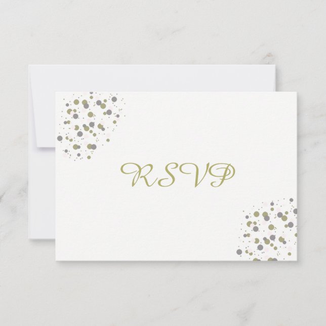 Gold Blush Confetti Dots RSVP (Front)