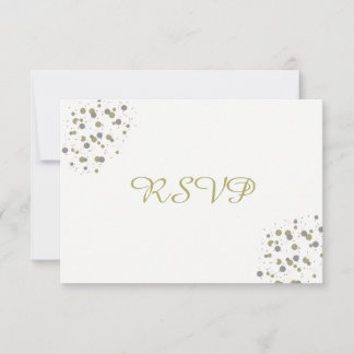 Gold Blush Confetti Dots RSVP Card