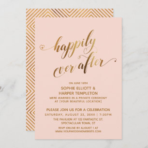 Gold & Blush Happily Ever After Post Wedding Invitation