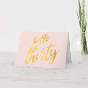 Gold Blush "Hello Thirty" Happy Birthday Card