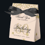 Gold Blush Pink 80th Birthday Thank You Confetti Favor Box<br><div class="desc">Elegant "Thank You" 80th Birthday Gold Faux Glitter Confetti Blush Pink design.</div>