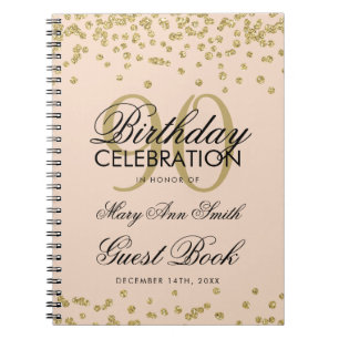 Gold Blush Pink 90e Anniversaire Livre d'hôtes Con