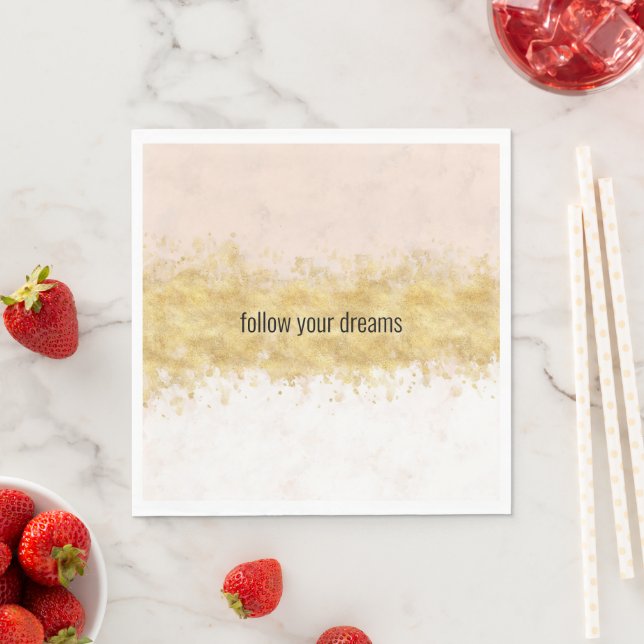 Gold Blush Pink Glam  Napkin (Insitu)