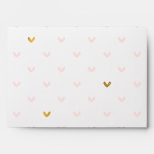 Gold Blush Pink Hearts Envelopes